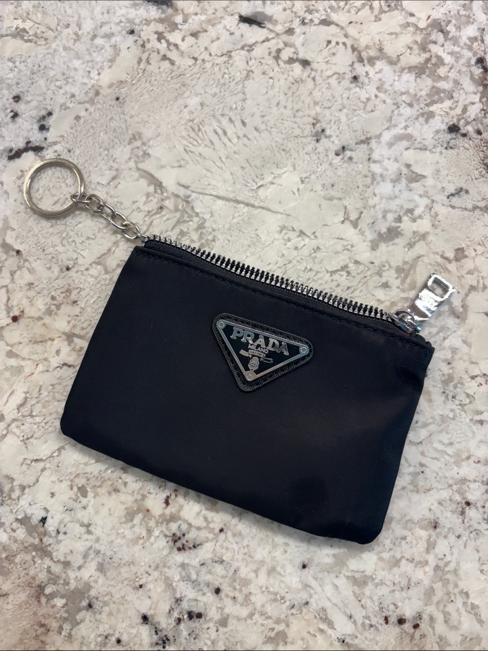 Black keychain coin purse wallet